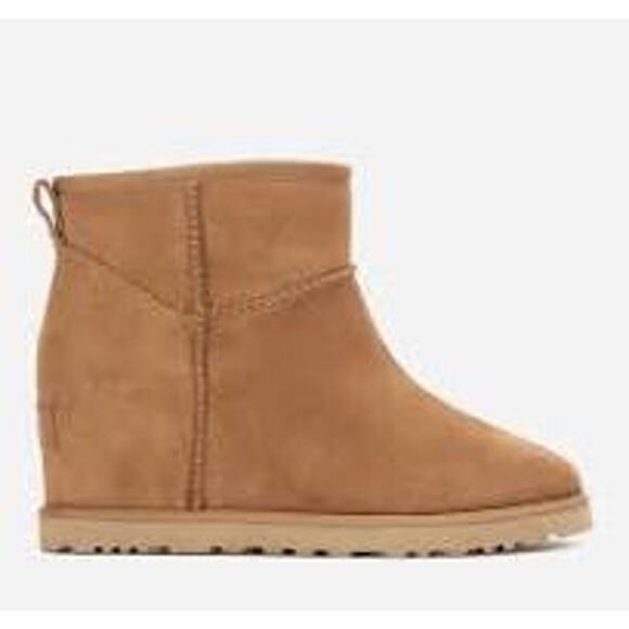 UGG Women's Classic Femme Mini Wedge Booties Size 41/US 11 in Tan Suede - Picture 1 of 7